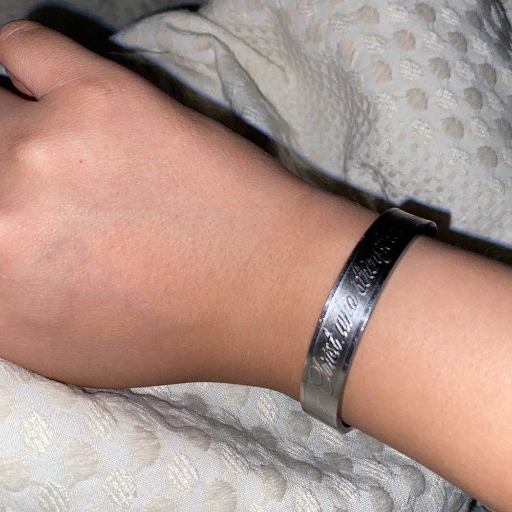 Silver Engraved Bangle Bracelet